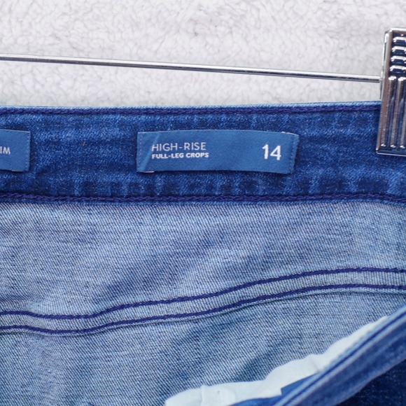 J. Jill Denim High Rise Full Leg Crops Jeans-14- 36 / 25 Capri Cotton Polyester - Picture 8 of 10